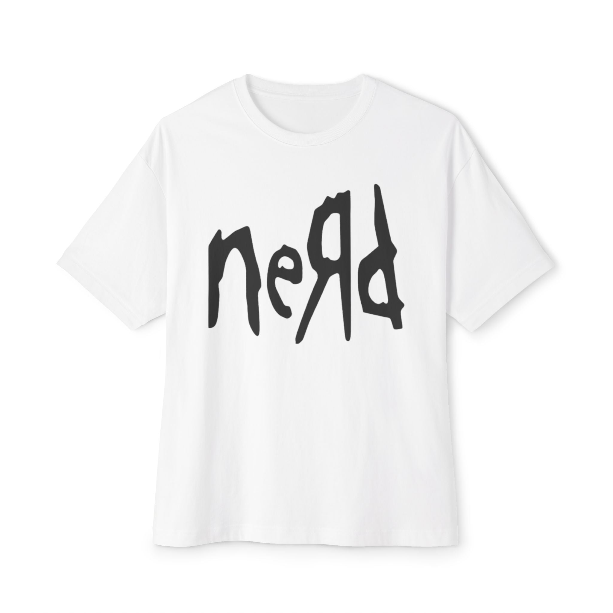 Nerd Graphic Tee — Oversized Boxy White T‑Shirt
