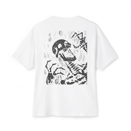 Boxy Tee Minimal Front & Flaming Skull Back Graphic